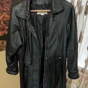 Womens leather trench coat